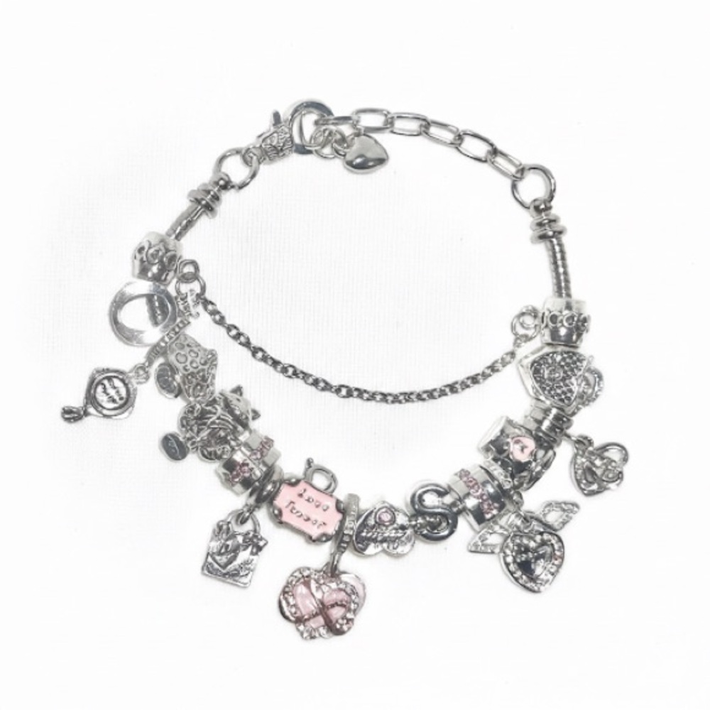 Silver and Pink Charm Bracelet - Picture 5 of 5